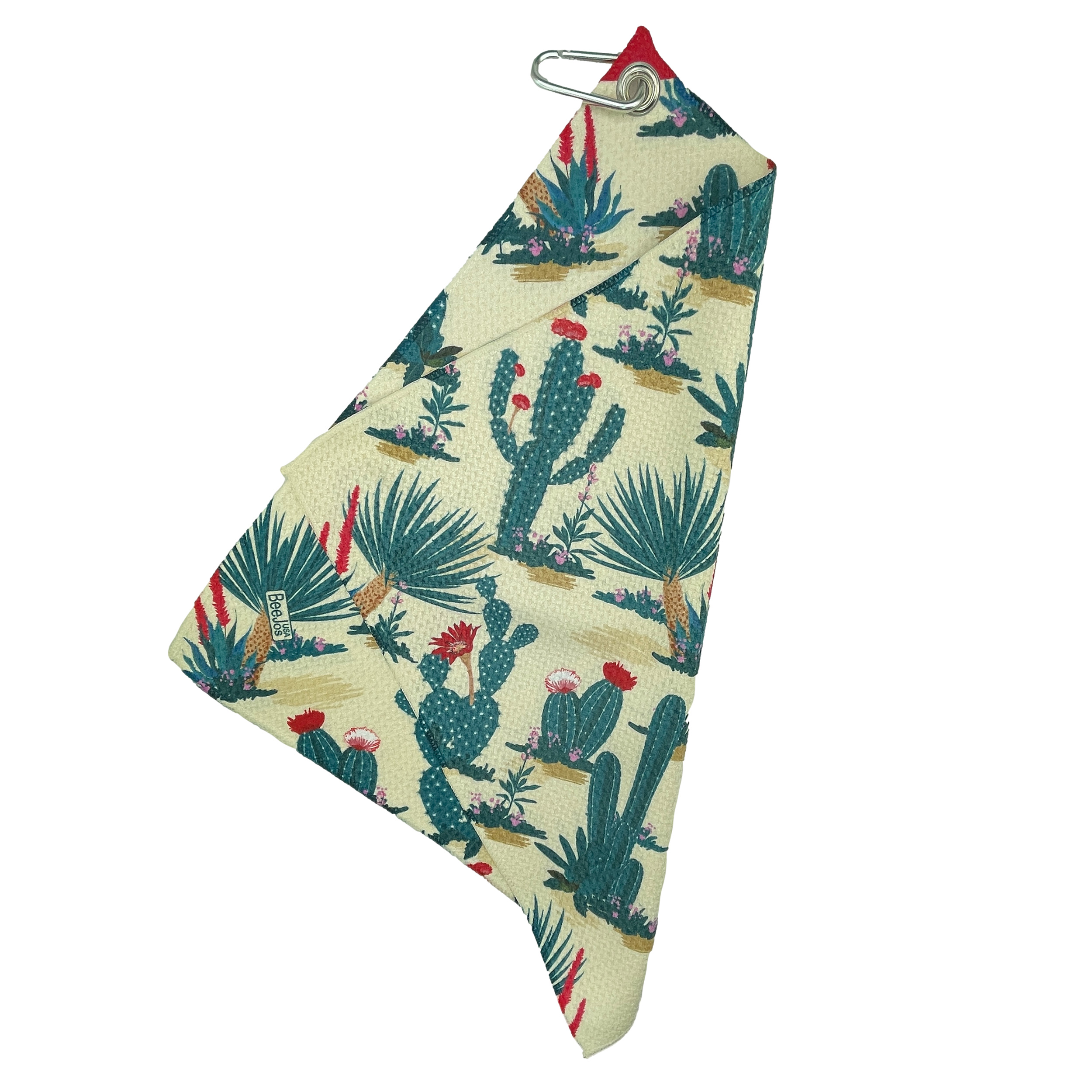 Microfiber 18” X 18” Golf Towel with Carabiner Clip | American Southwest Collection | Forest Cacti - Image 2