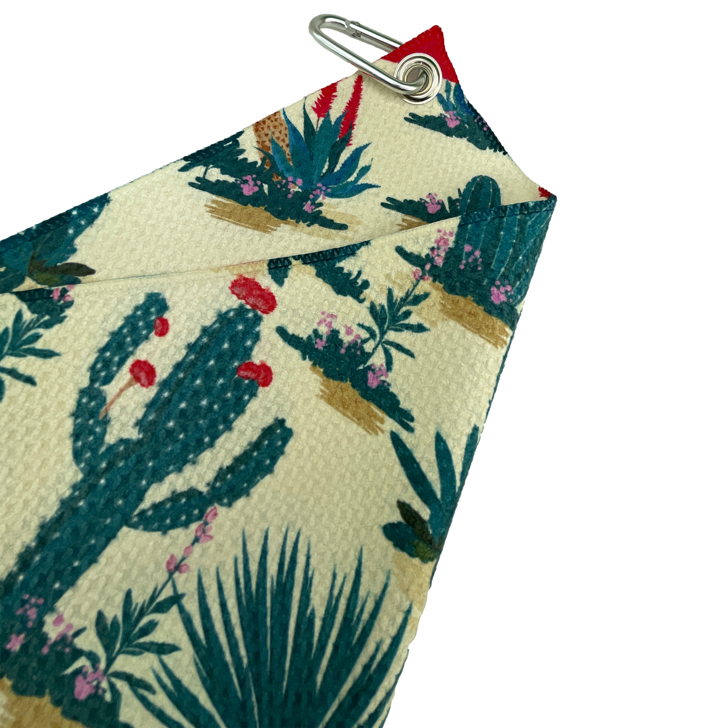 Microfiber 18” X 18” Golf Towel with Carabiner Clip | American Southwest Collection | Forest Cacti - Image 3