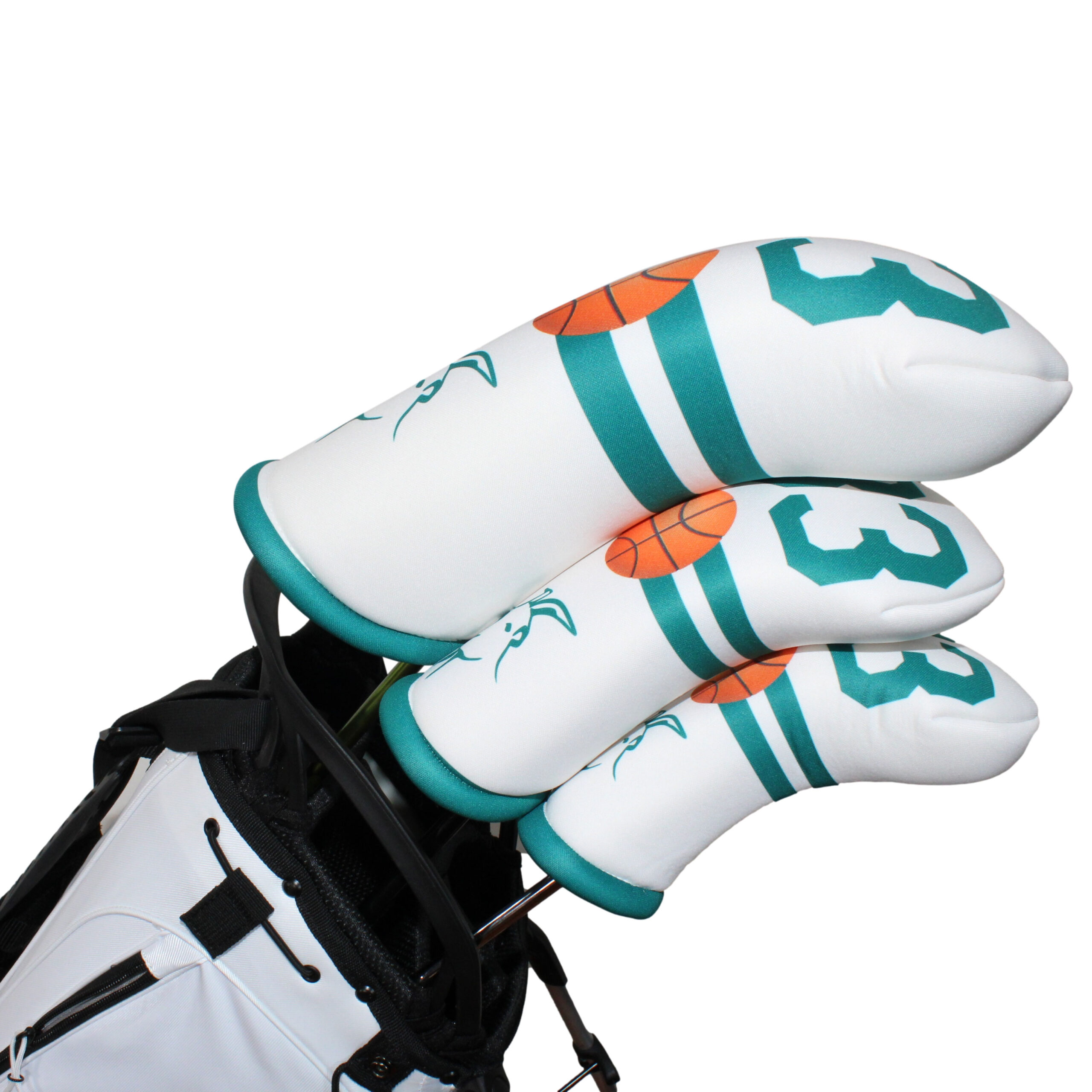 BeeJo's Golf Club Headcover | G.O.A.T Collection | Teal & White 33 Basketball - Image 11