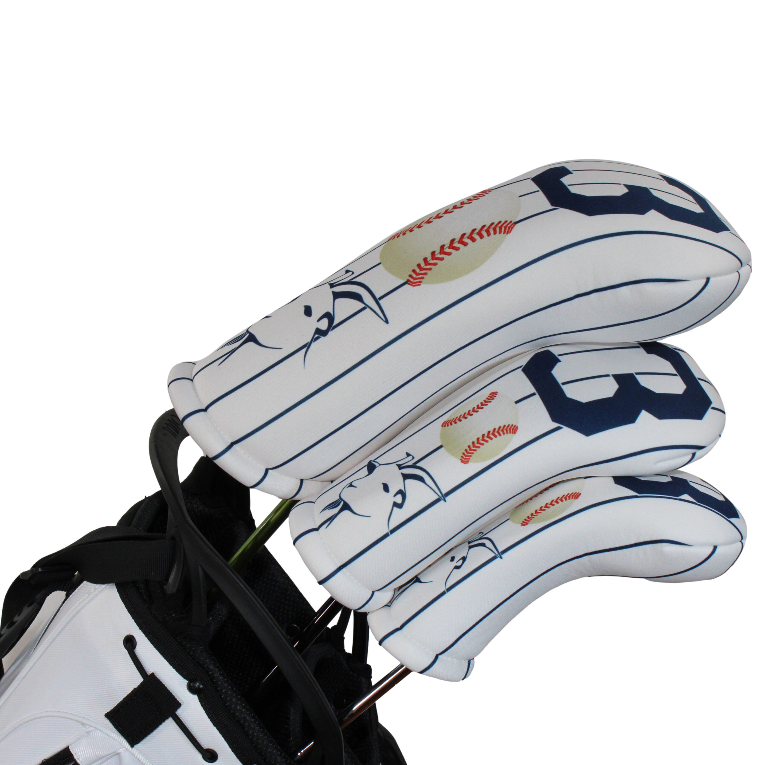 BeeJo's Golf Club Headcover | G.O.A.T Collection | 3 Baseball White & Blue - Image 10