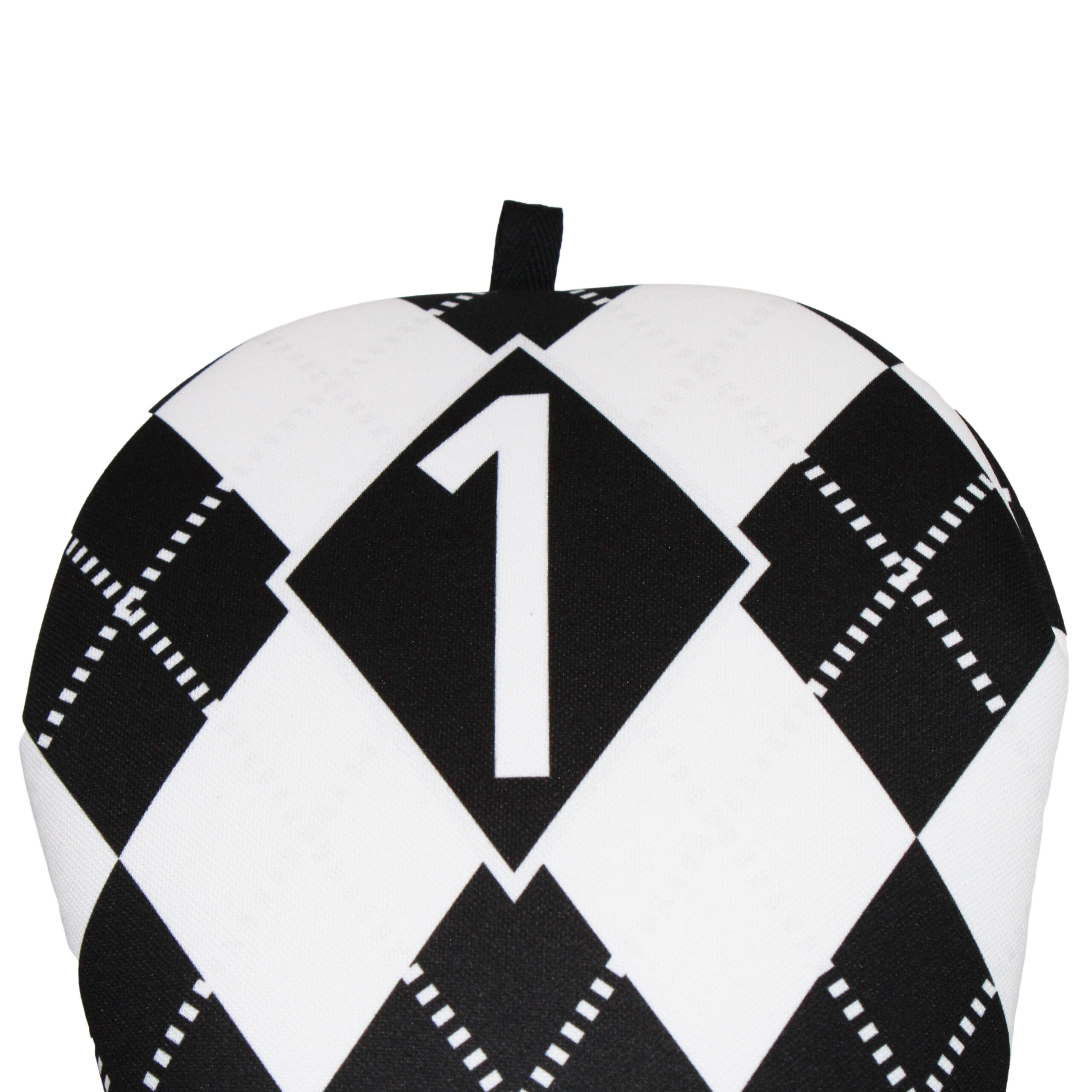 Women's Collection | Black & White Argyle Gift Set | 3 Golf Club Headcovers & Matching Microfiber Towel - Image 8
