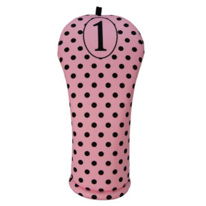 Baby Pink and Black Polka-Dots Headcovers