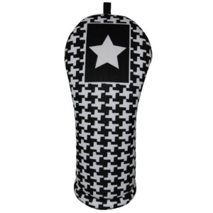 Black and White Houndstooth- Fairway Headcover Front