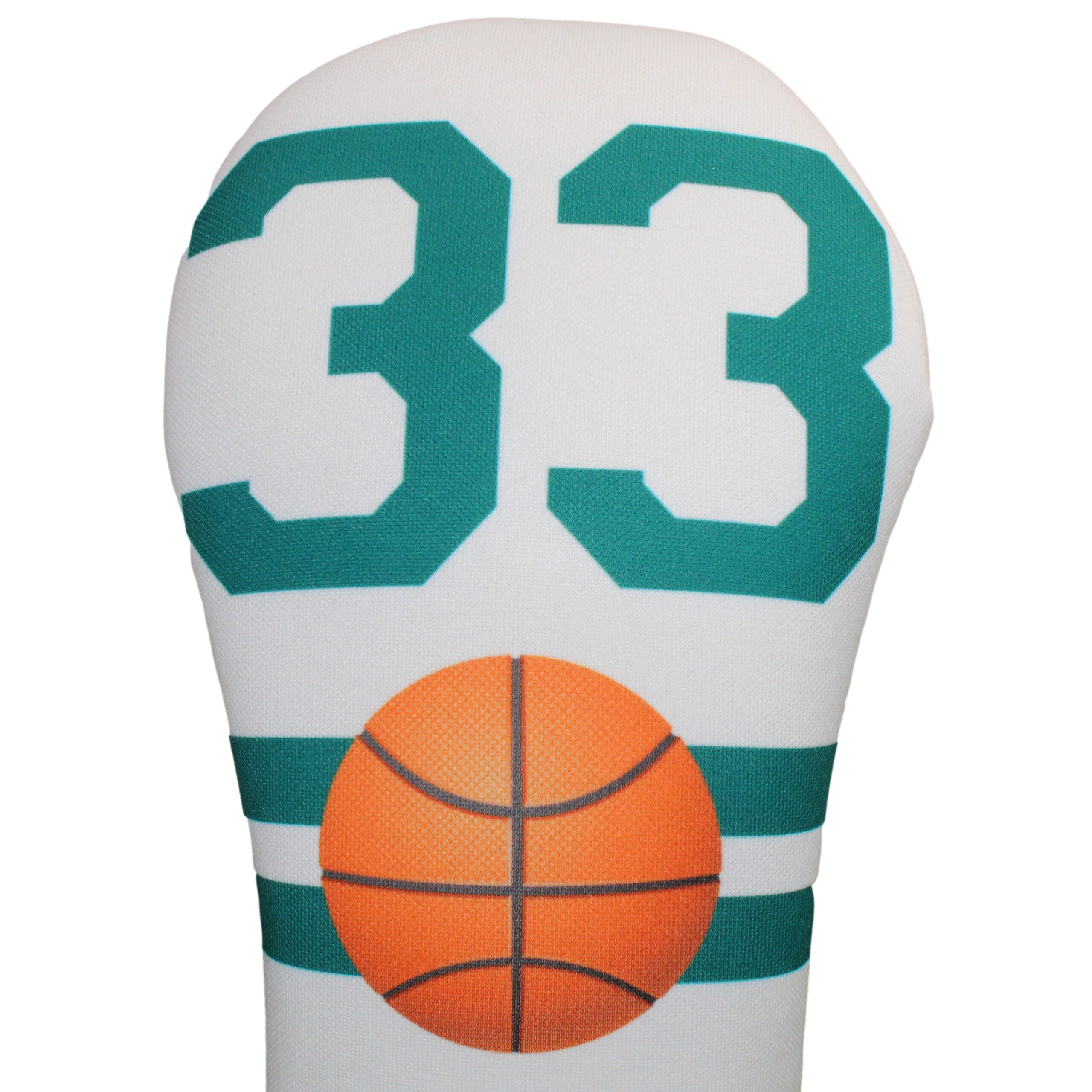 BeeJo's Golf Club Headcover | G.O.A.T Collection | Teal & White 33 Basketball - Image 6