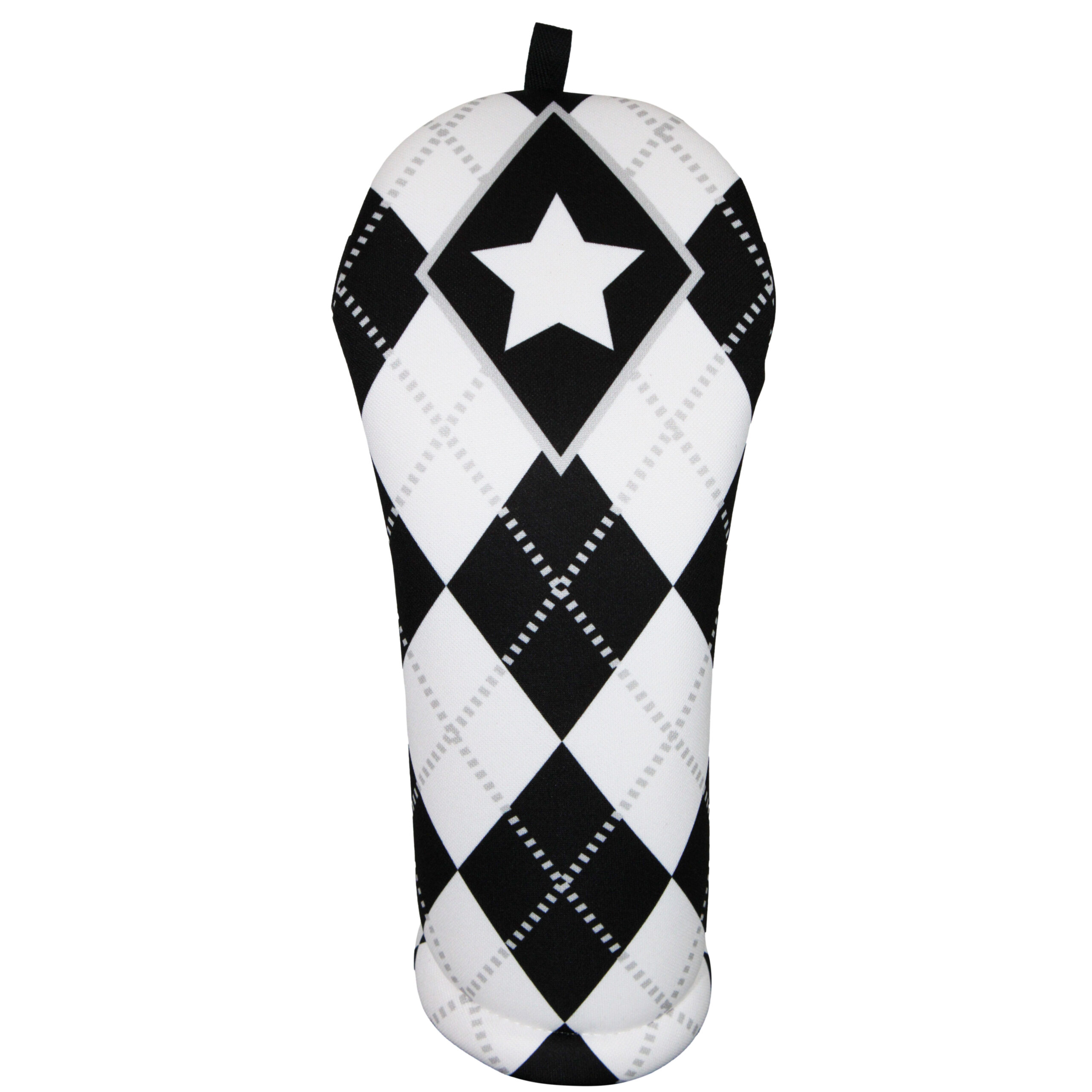 Women's Collection | Black & White Argyle Gift Set | 3 Golf Club Headcovers & Matching Microfiber Towel - Image 4