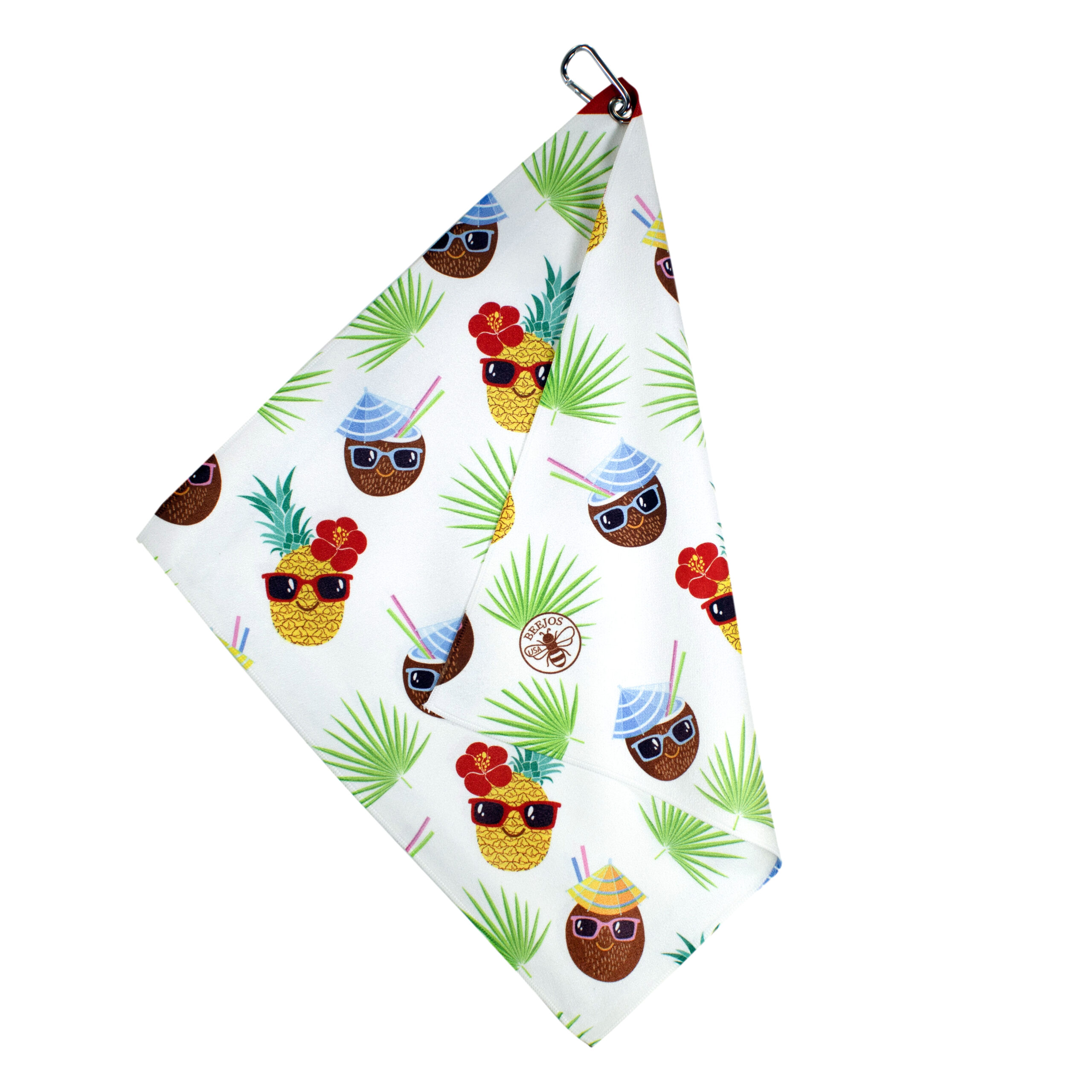 Hawaiian Coconutheads Microfiber 18” X 18” Golf Towel with Carabiner Clip - Image 3