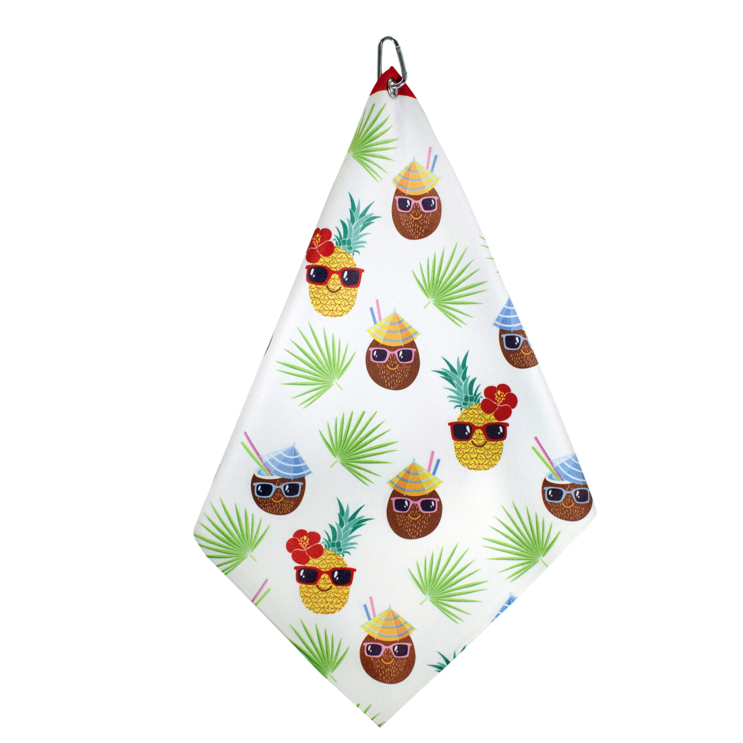 Hawaiian Coconutheads Microfiber 18” X 18” Golf Towel with Carabiner Clip - Image 2