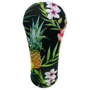 Black Hawaiian Flowers Headcover Front