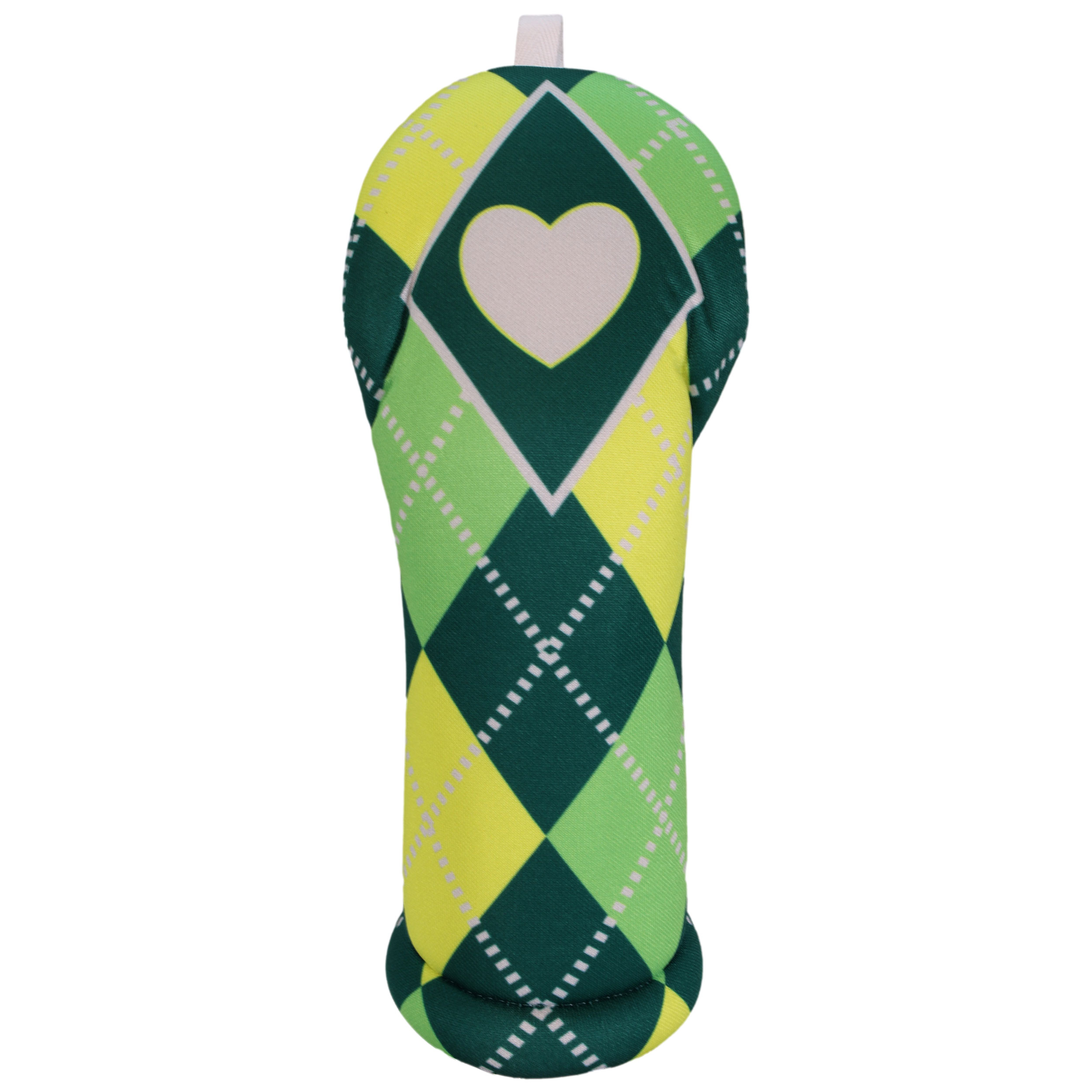 Light green and Yellow Argyle Hybrid Heart Front