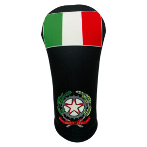 Italian Flag Club Headcover-Black-front