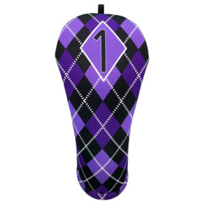 Purple Argyle Golf Headcover Driver Front