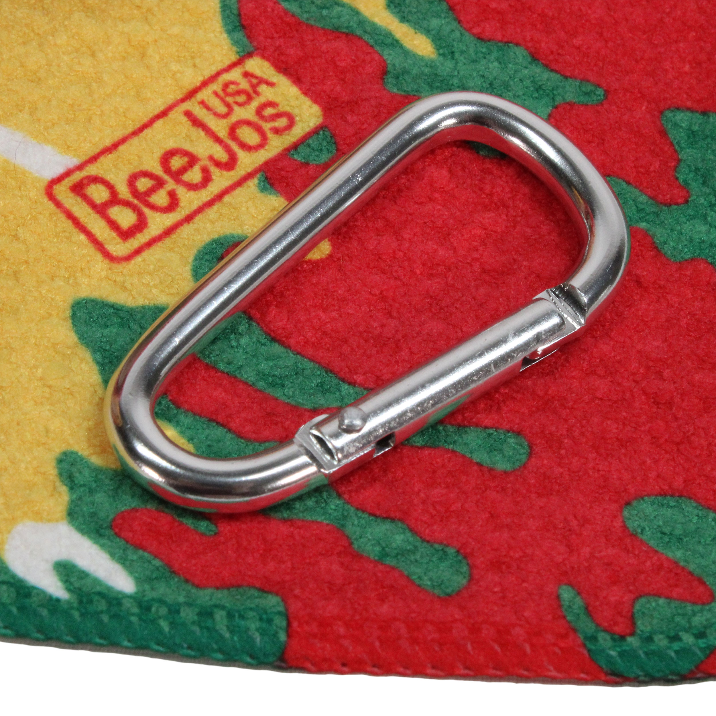 Microfiber 18” X 18” Golf Towel with Carabiner Clip | Tie Dye Collection | Rasta - Image 7