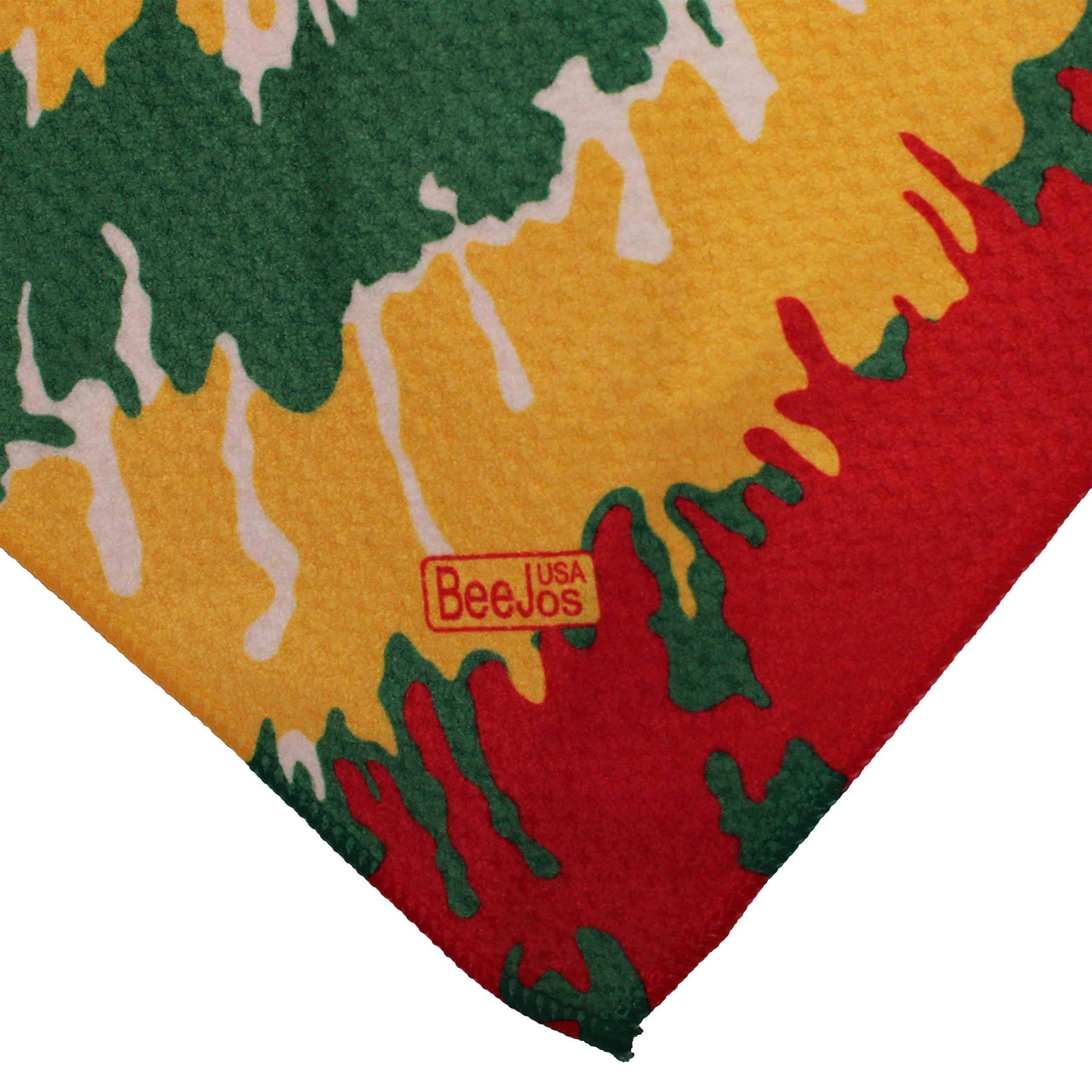 Microfiber 18” X 18” Golf Towel with Carabiner Clip | Tie Dye Collection | Rasta - Image 6
