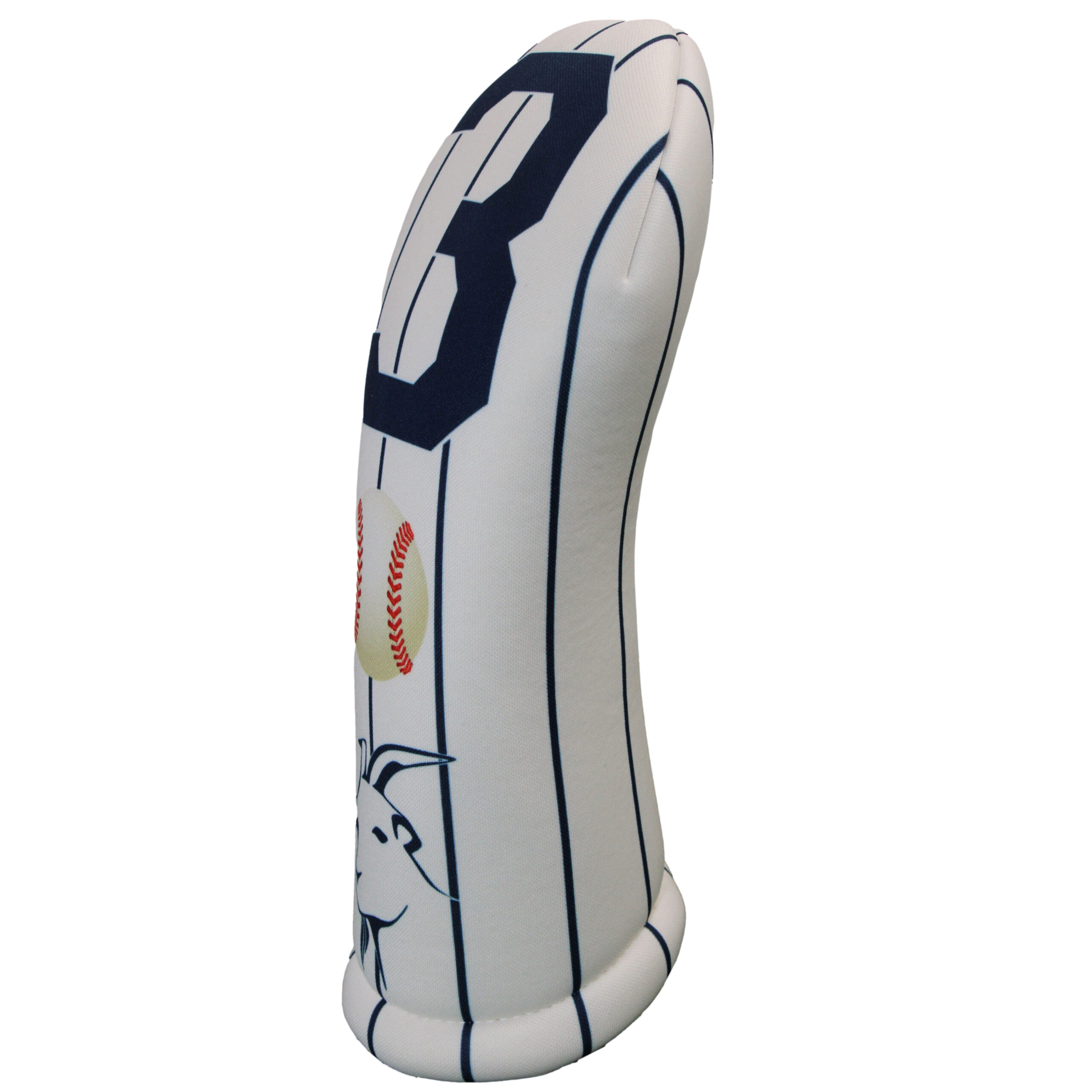 BeeJo's Golf Club Headcover | G.O.A.T Collection | 3 Baseball White & Blue - Image 2
