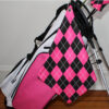 Hot Pink and Black Argyle Microfiber Golf Towel 18 inch by 18 inch