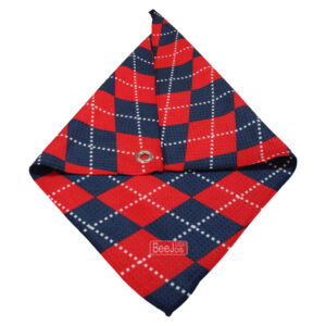 Navy Blue and Red Argyle Microfiber Golf Towel 18 inch by 18 inch