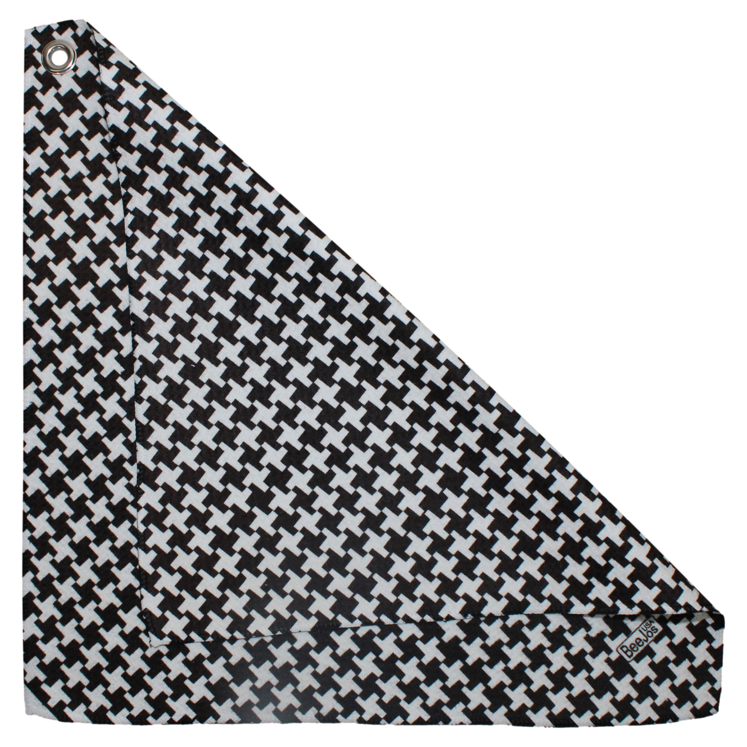 Microfiber 18” X 18” Golf Towel with Carabiner Clip | Women's Collection | Black & White Houndstooth - Image 3