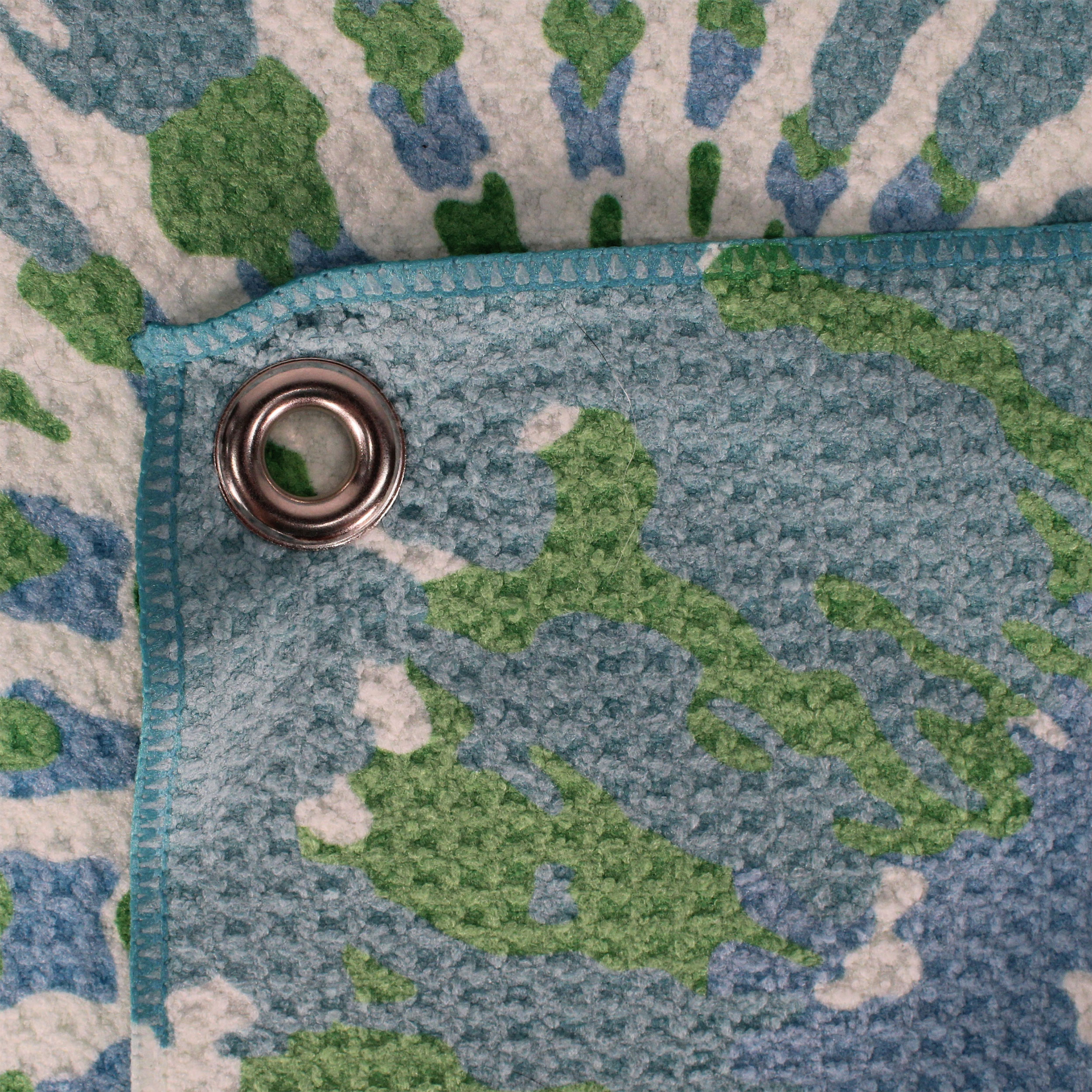 Microfiber 18” X 18” Golf Towel with Carabiner Clip | Tie Dye Collection | Light Blue & Green - Image 5