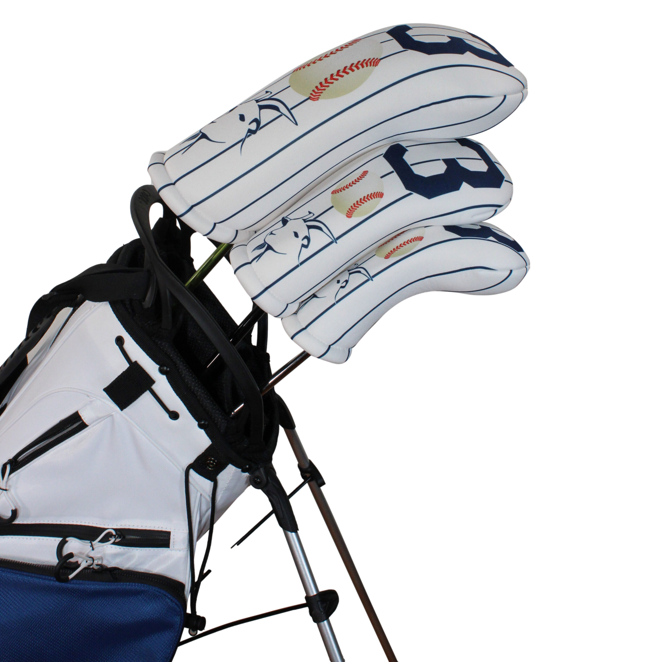 BeeJo's Golf Club Headcover | G.O.A.T Collection | 3 Baseball White & Blue - Image 12
