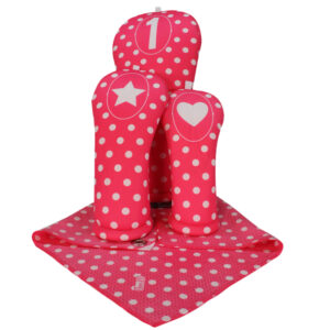 4 Piece Gift Set-Baby Pink and White Polka Dots