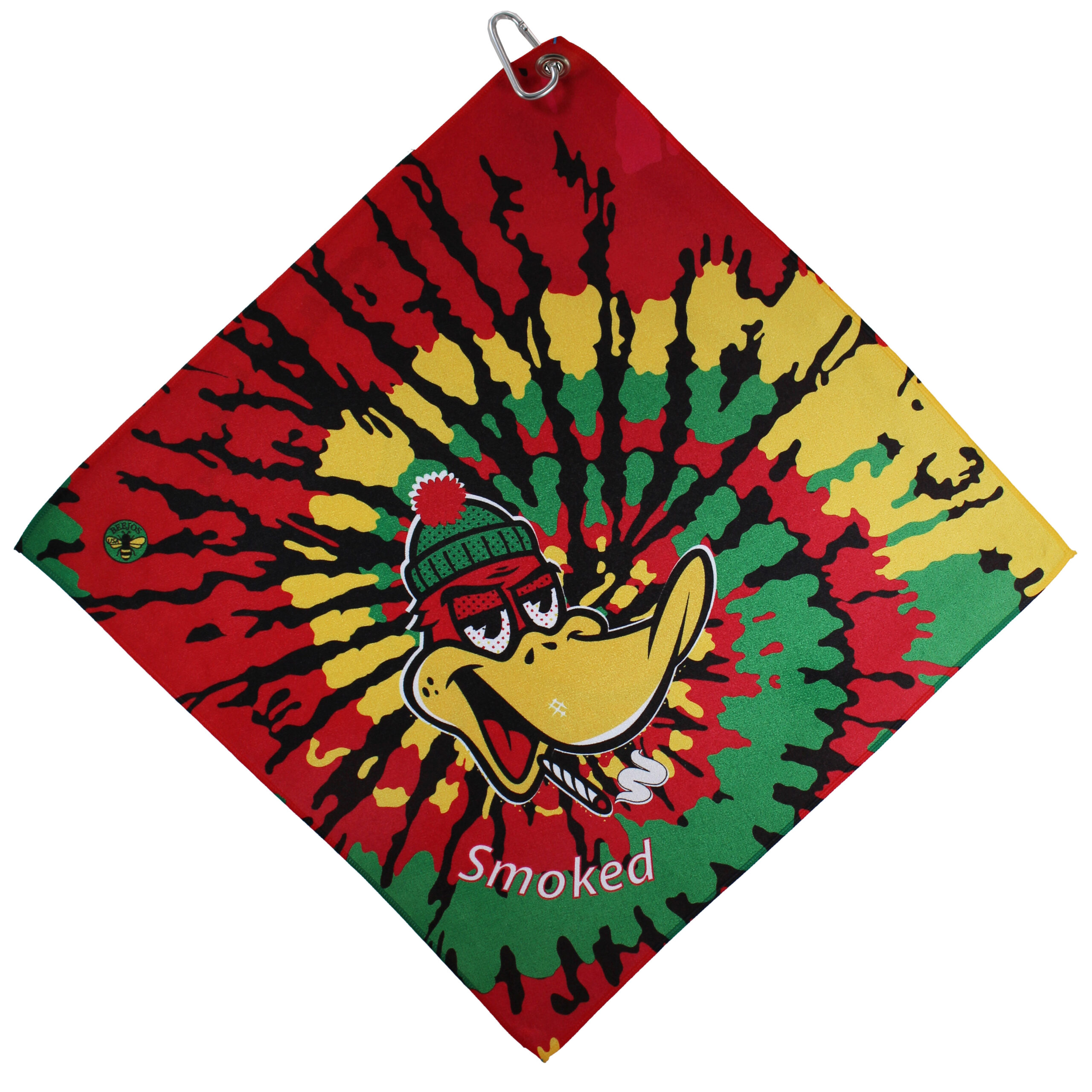 Smoked Ducky Microfiber Towel-Tie Dye Rasta Full front