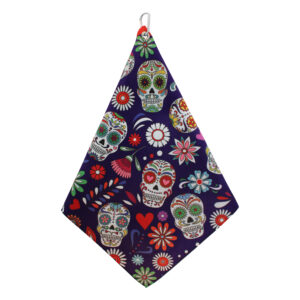 Purple Sugar-Skull Microfiber Towel
