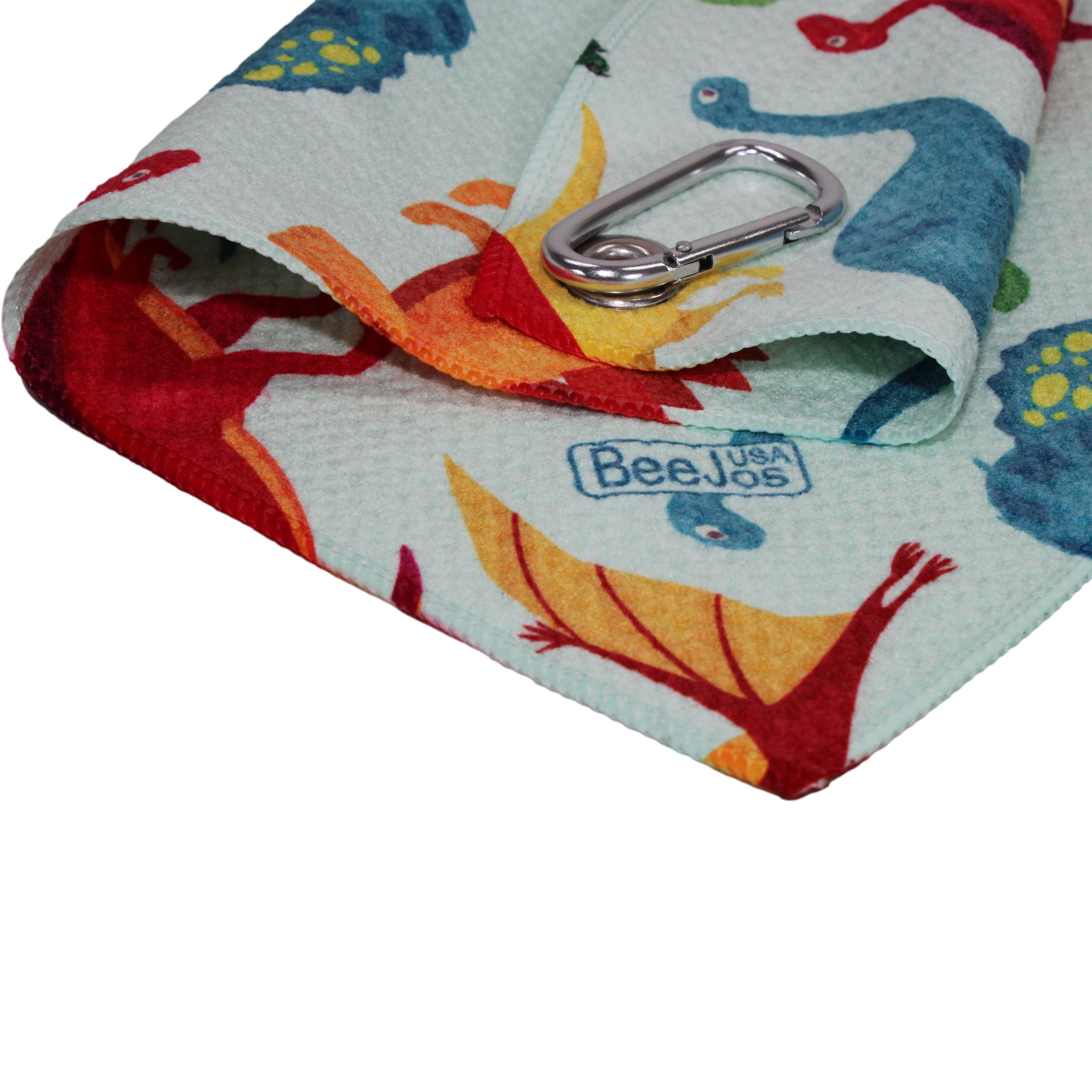 Dinosaurs Microfiber 18” X 18” Sports Towel with Carabiner Clip - Image 5