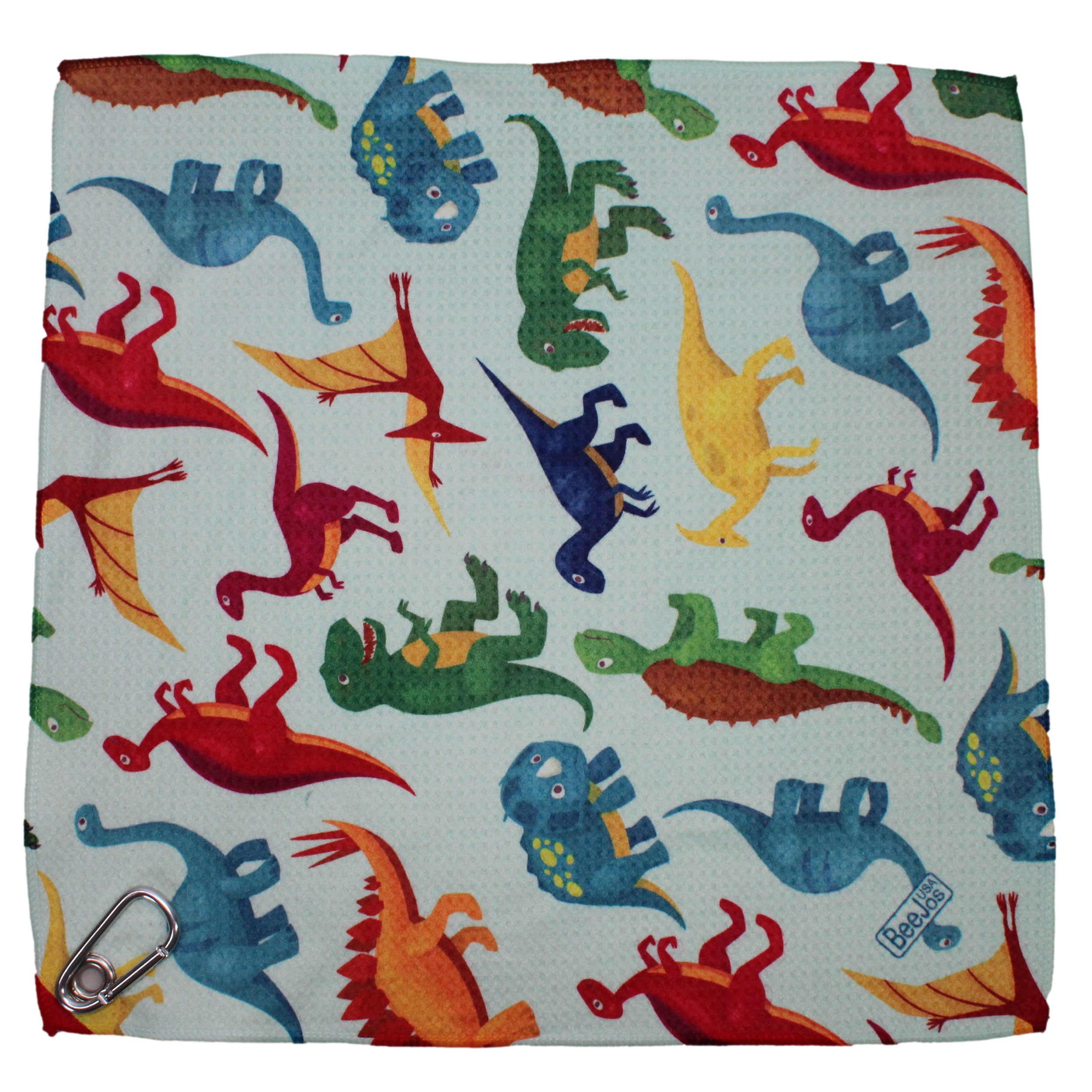 Dinosaurs Microfiber 18” X 18” Sports Towel with Carabiner Clip - Image 3