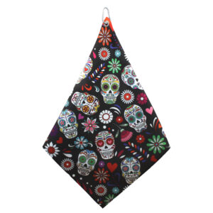 Black Sugar-Skulls Microfiber Towel