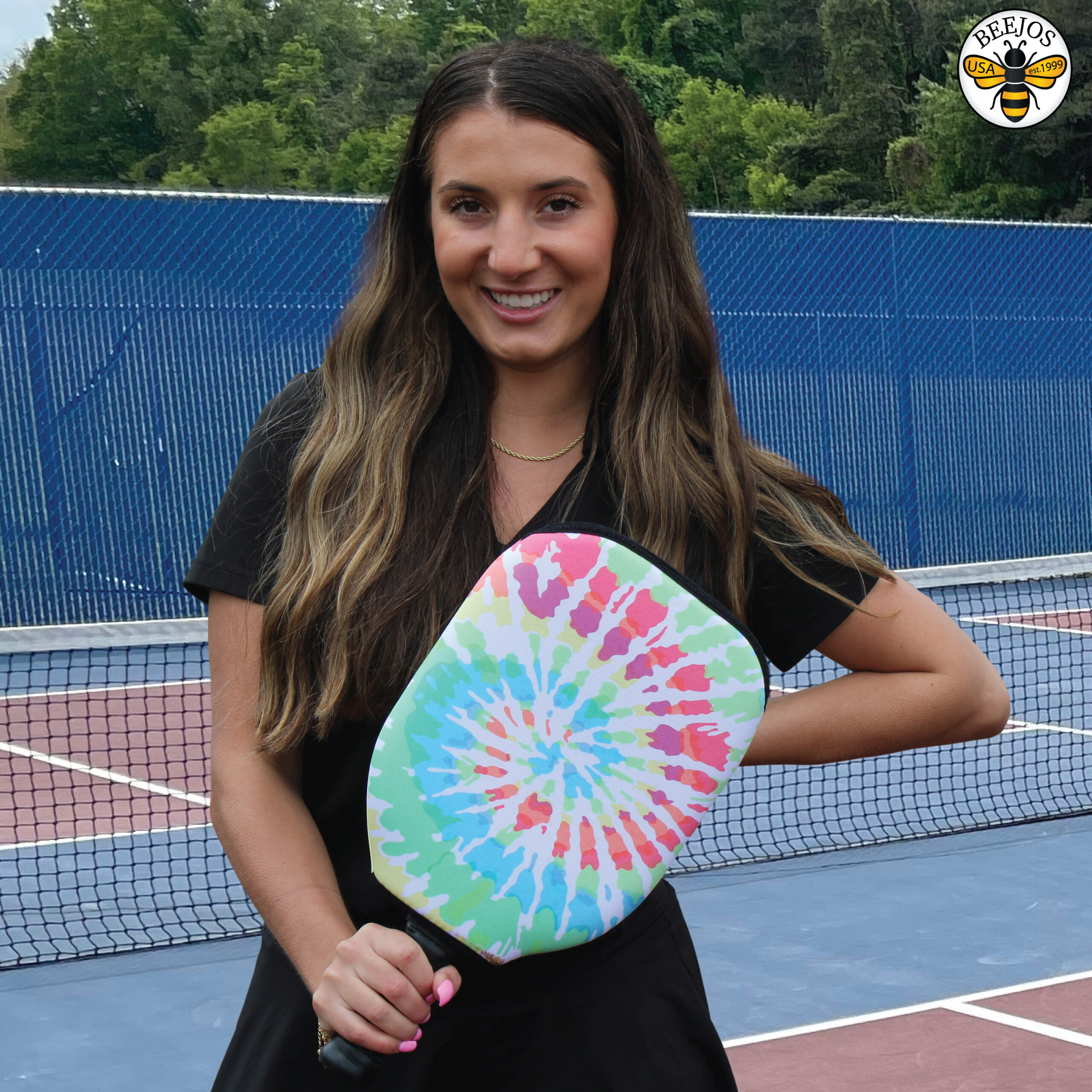 Pastel Tie-Dye Pickleball Paddle Cover - Image 5