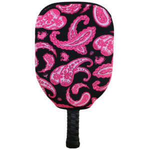 Pink Paisley Slip On Pickleball Paddle Cover