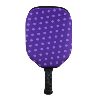Purple Dots Slip On Pickleball Paddle cover