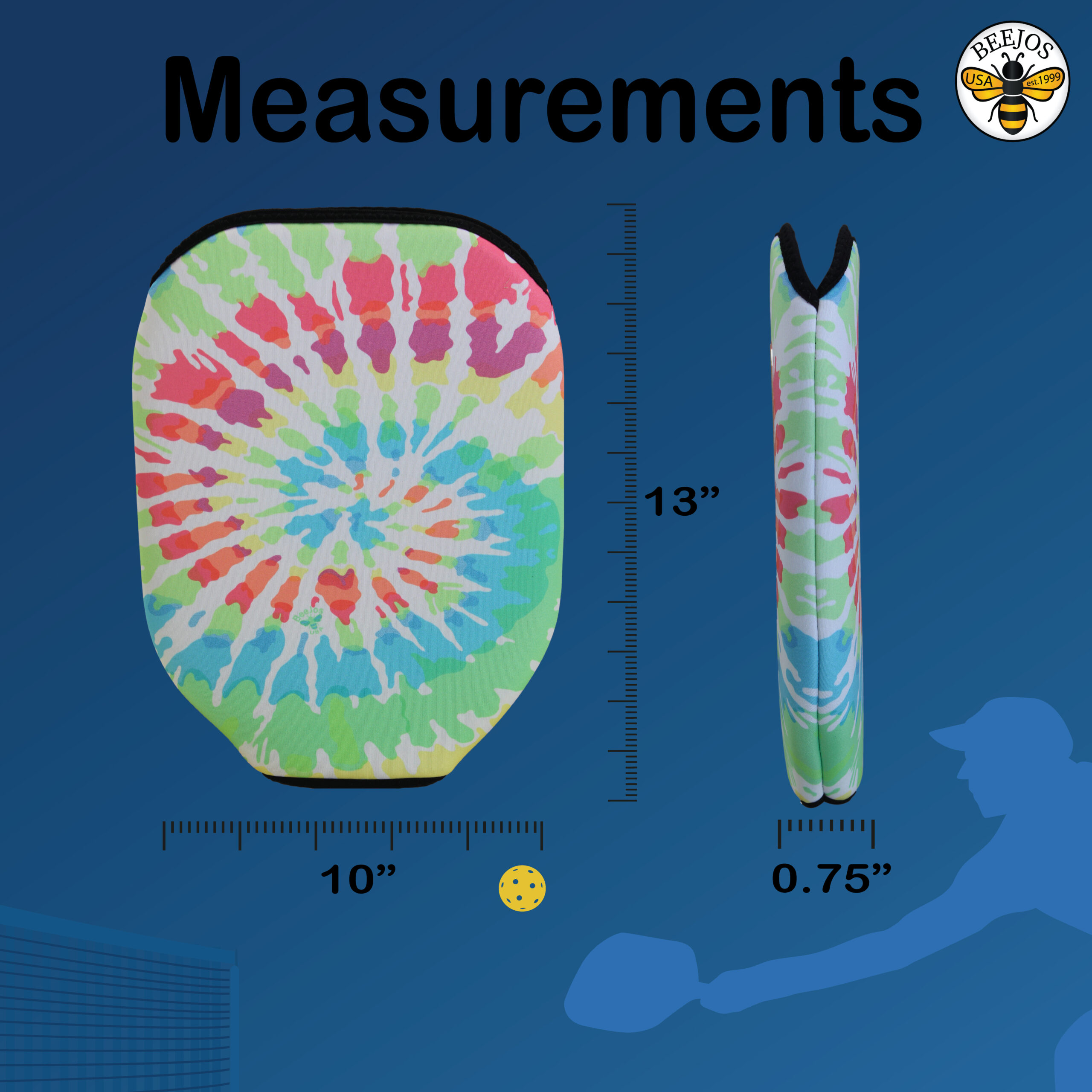 Pastel Tie-Dye Pickleball Paddle Cover - Image 4