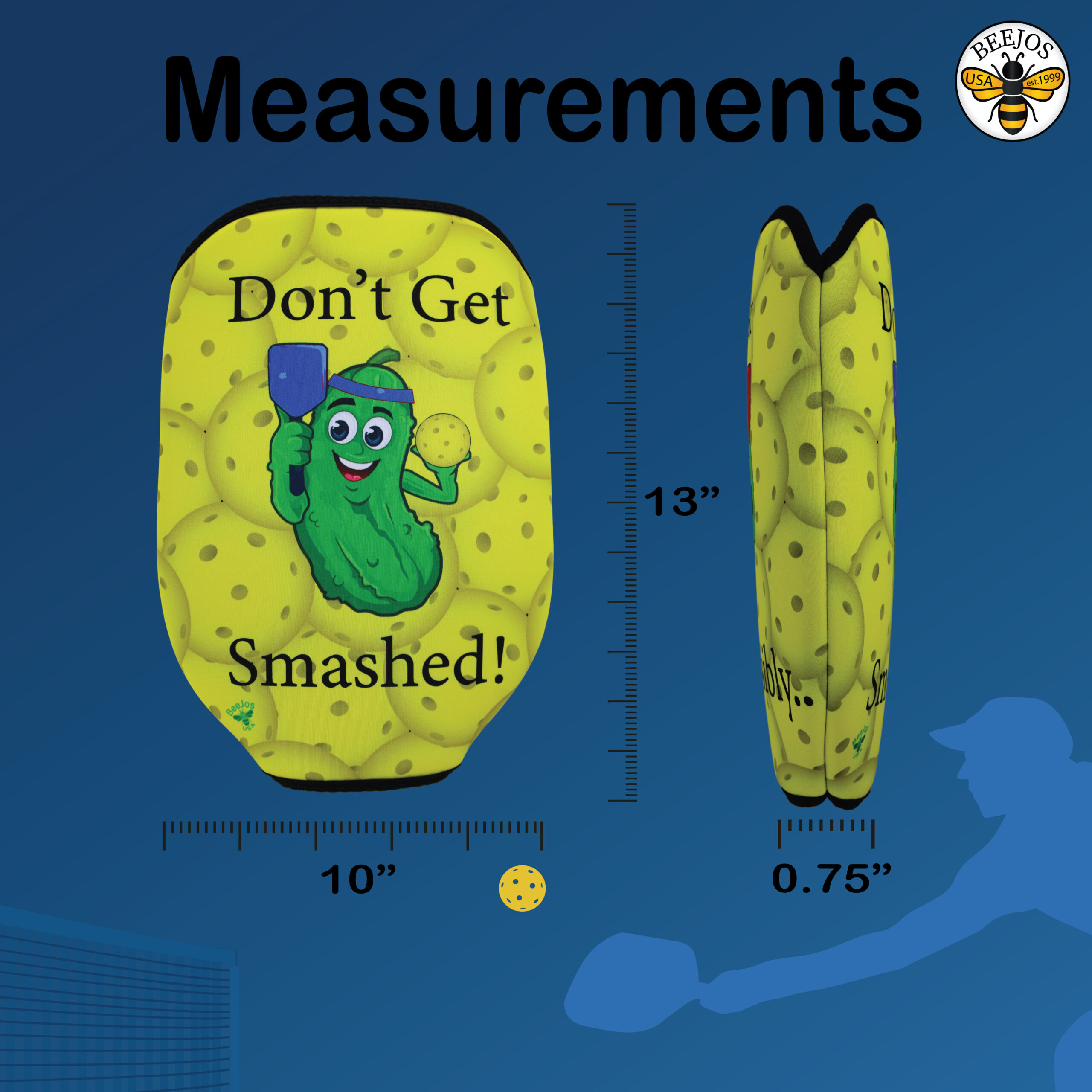 Don't Get Smashed Pickleball Paddle Cover - Image 3