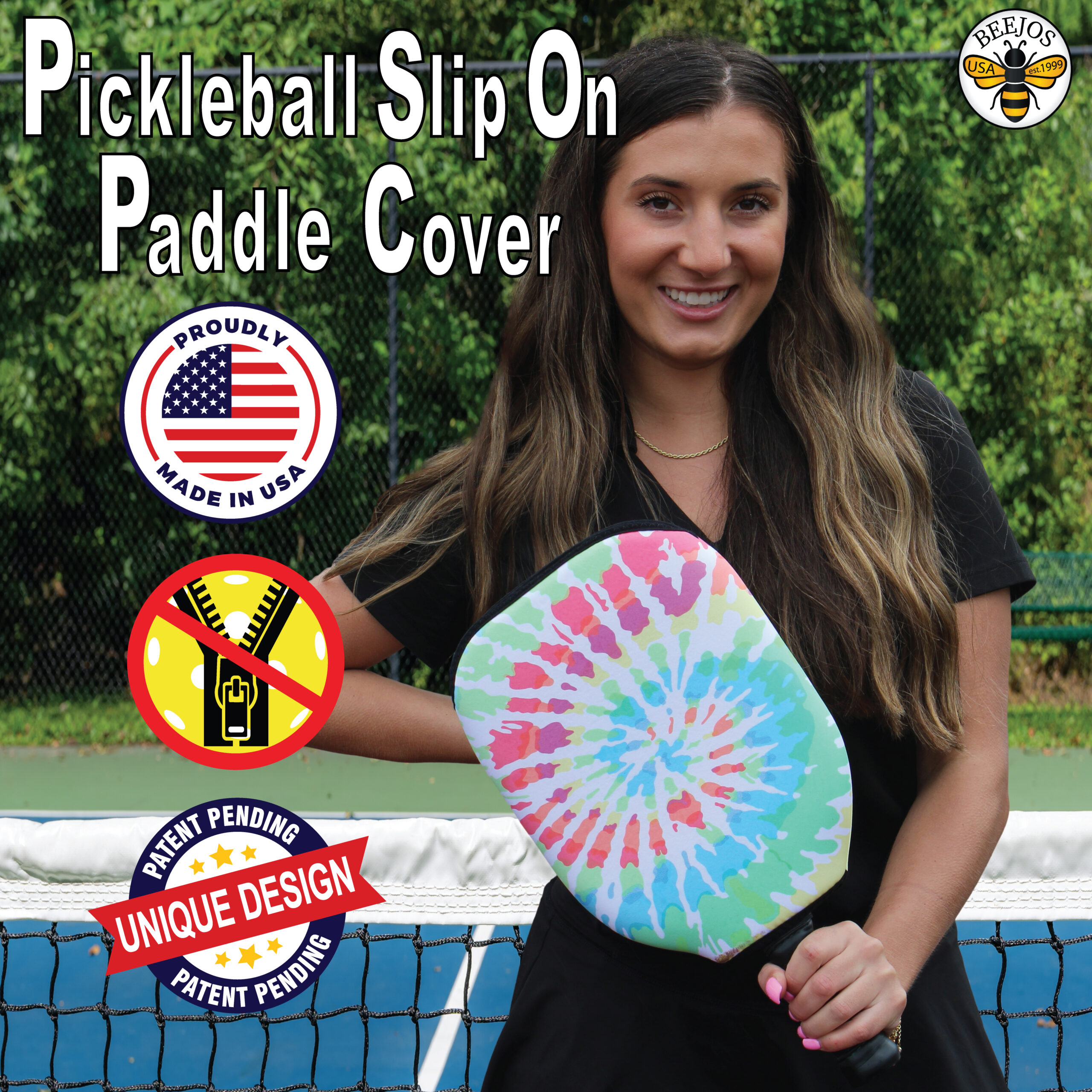 Pastel Tie-Dye Pickleball Paddle Cover - Image 2