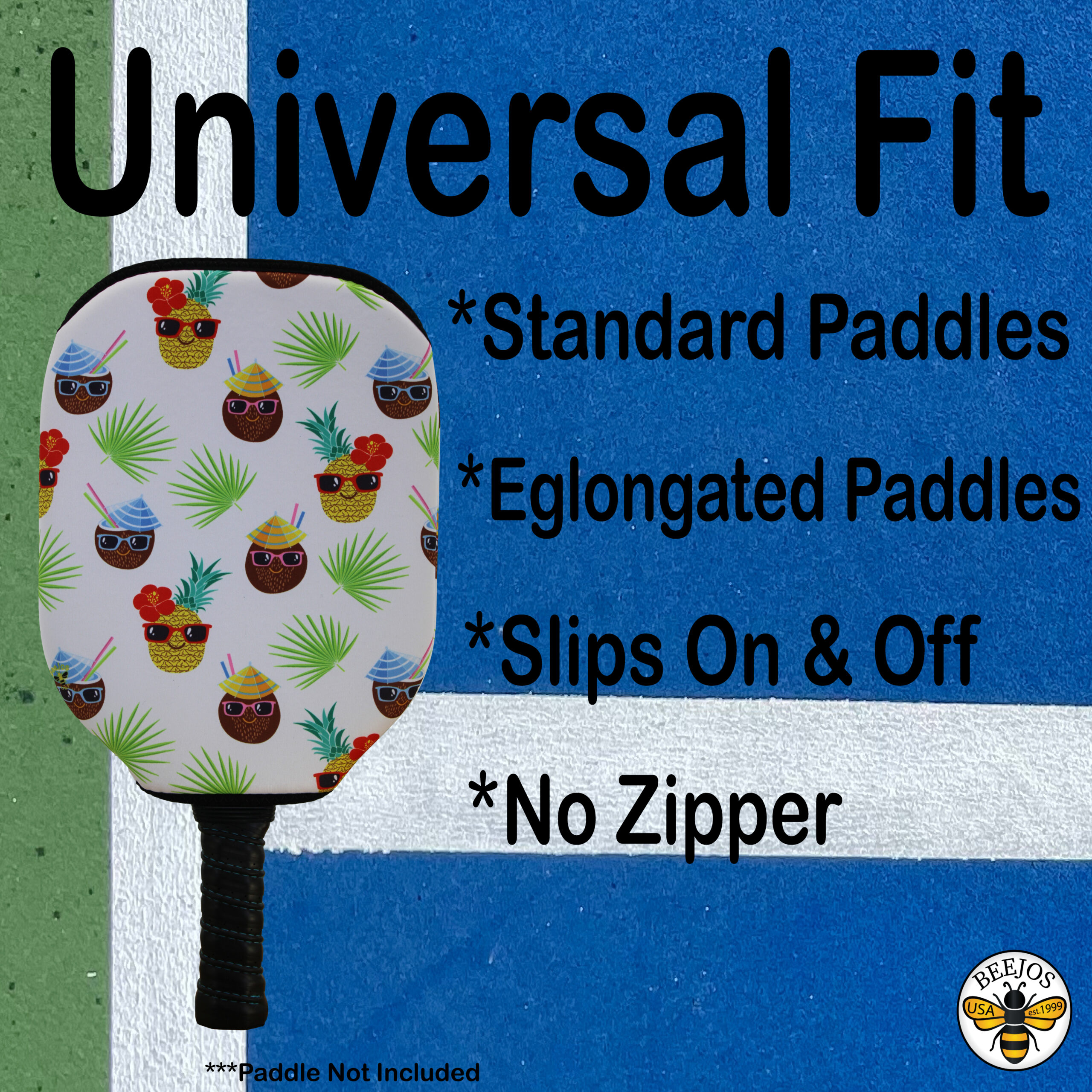 Hawaiian Coconutheads Pickleball Paddle Cover - Image 3