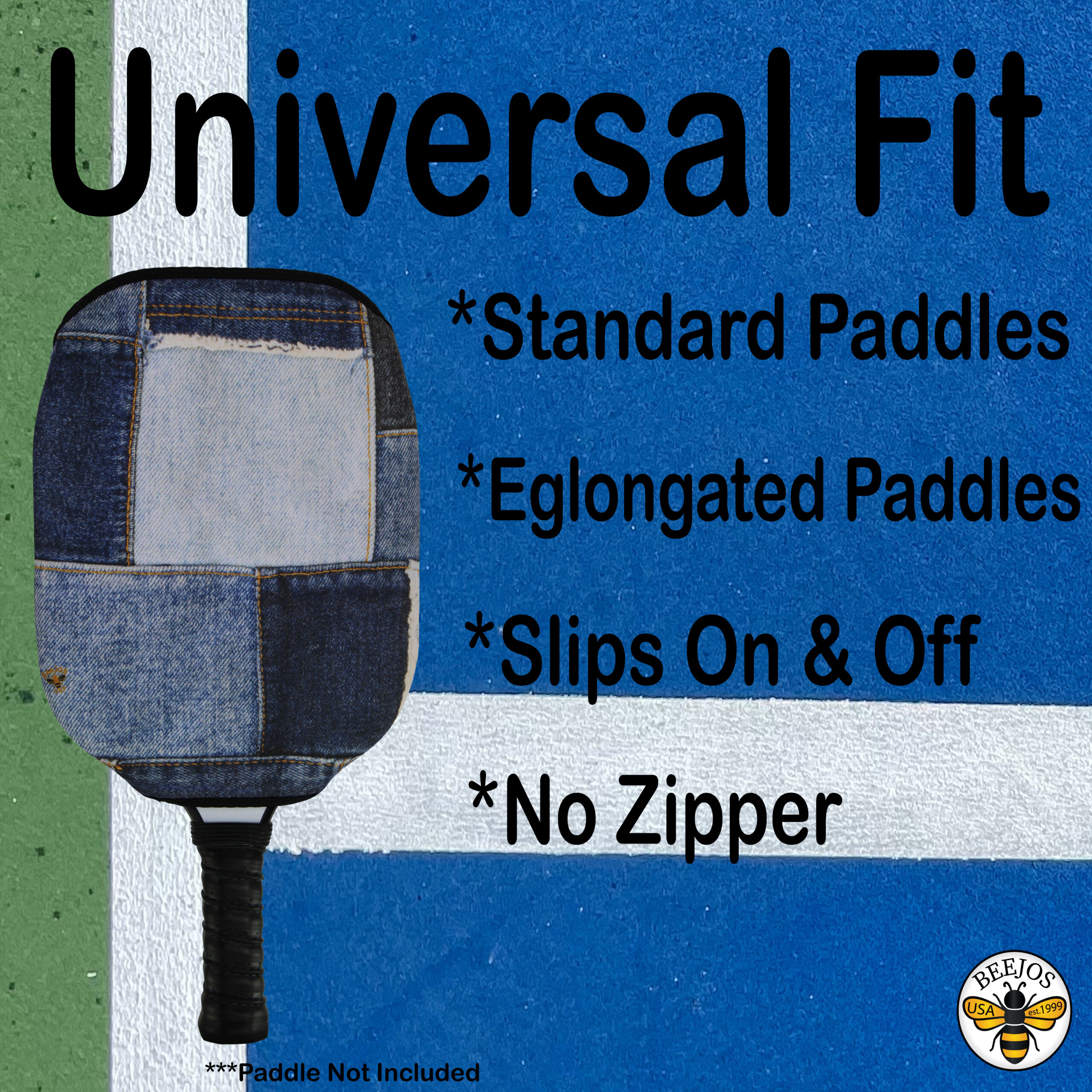 Denim Blue Jeans Pickleball Paddle Cover - Image 2
